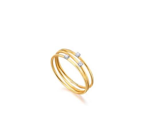 ANELLO LE CARR&Eacute; LEO ORO GIALLO E DIAMANTI - LE CARRE