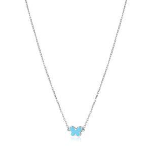 COLLANA CLICK FARFALLA VERDE ACQUA - S