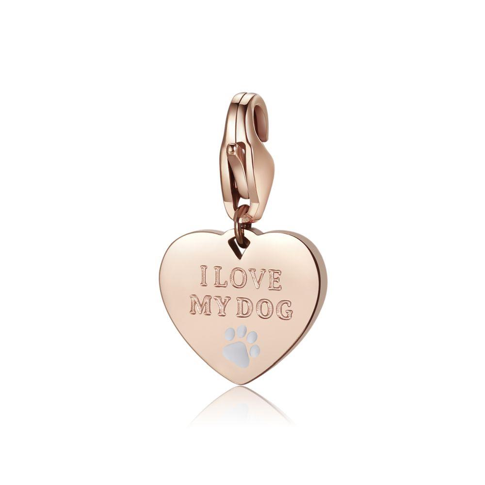 CHARM CUORE ROSÈ "I LOVE MY DOG" - S