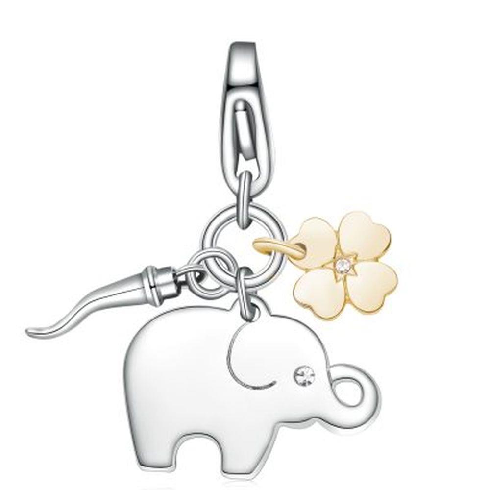 CHARM ELEFANTINO, CORNETTO E QUADRIFOGLIO - S