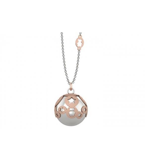 PENDENTE NANAN IN ARGENTO 925 CON CIONDOLO A BOULE CON ORSETTO E CUORICINI - NANAN