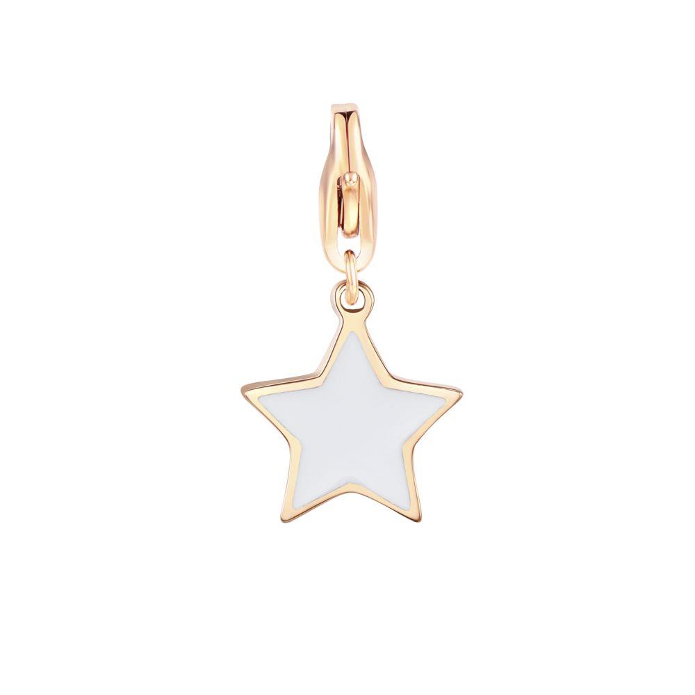CHARM STELLA ROS&Egrave; CON SMALTO BIANCO - S