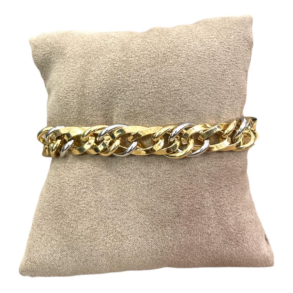 BRACCIALE DONNA IN ORO MAGLIE BICOLORE - JIMMY O