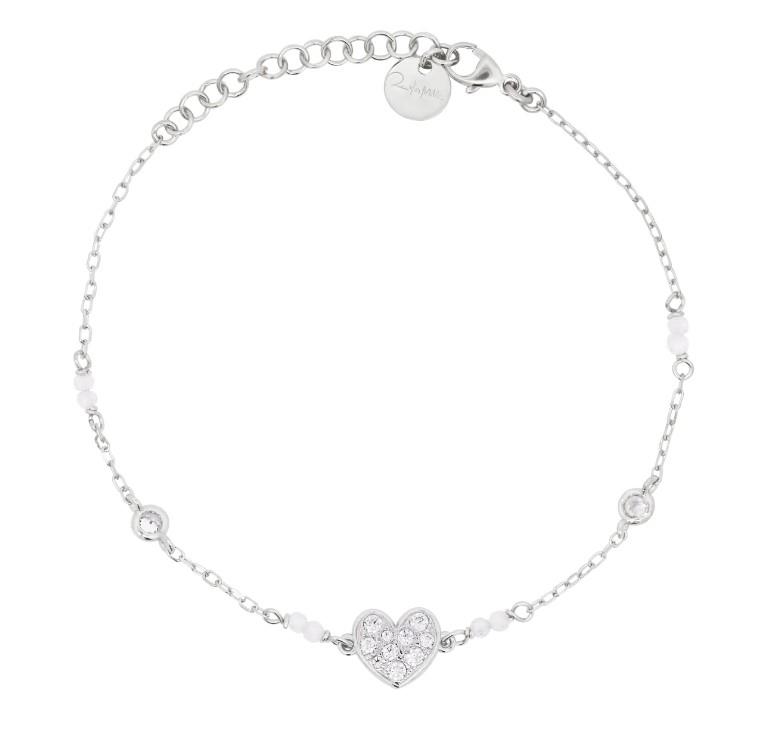 BRACCIALE CATENA CASTONI CUORE SMALL PAVÈ - STARDUST TEN - RUE DES MILLE