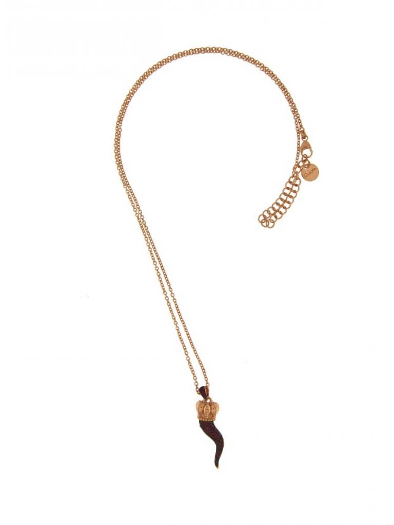 GIROCOLLO CON CORNO ZIRCONI COLORATI - RUE DES MILLE