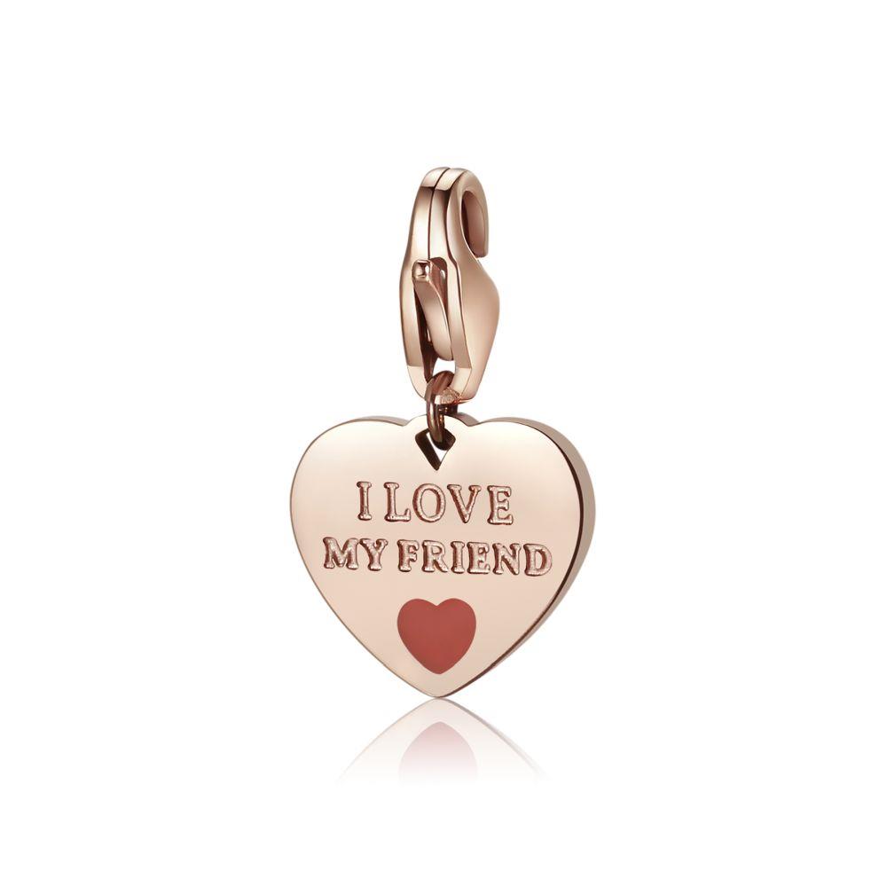CHARM CUORE ROSÈ "I LOVE MY FRIEND" - S