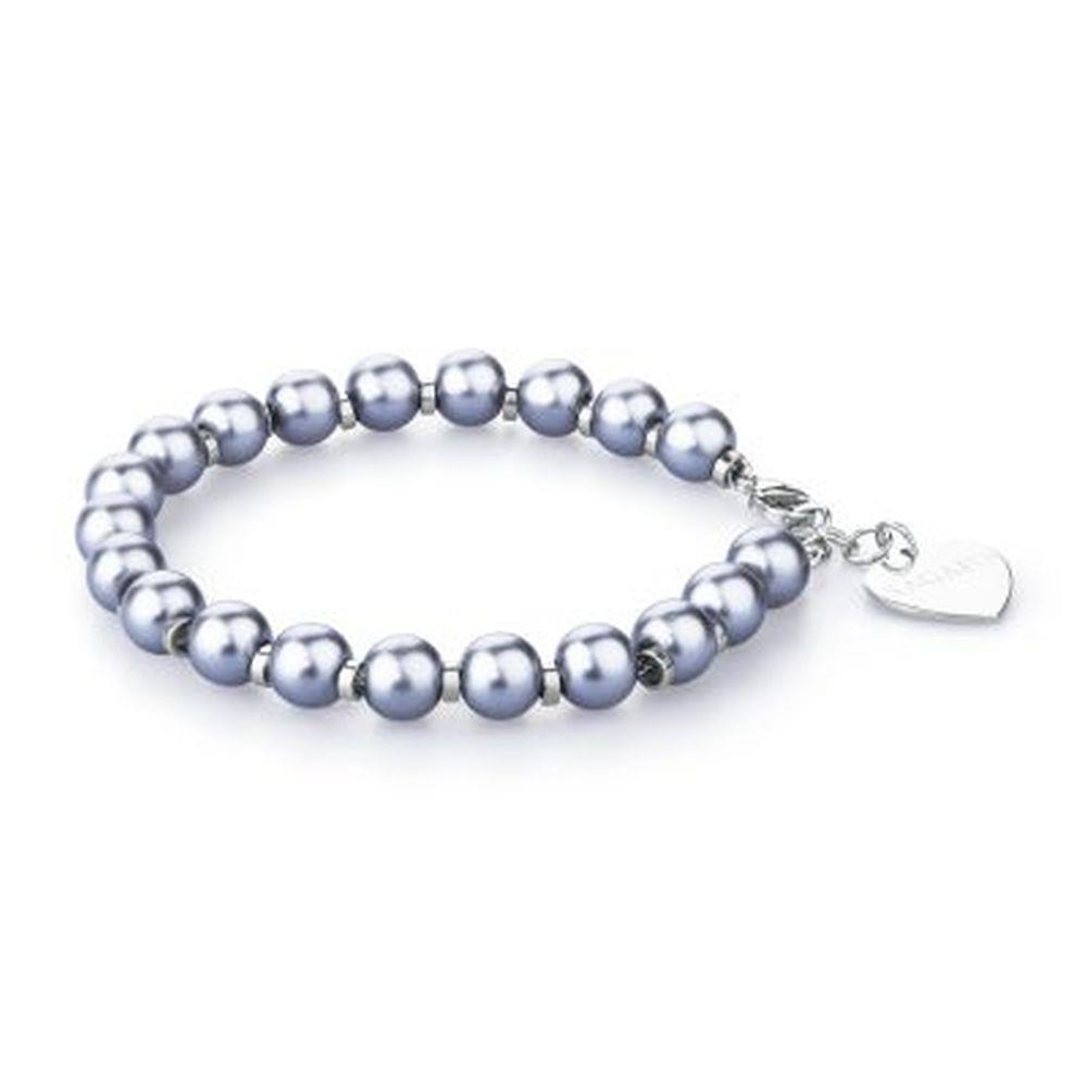 BRACCIALE HAPPY CON PERLE GRIGIE - S