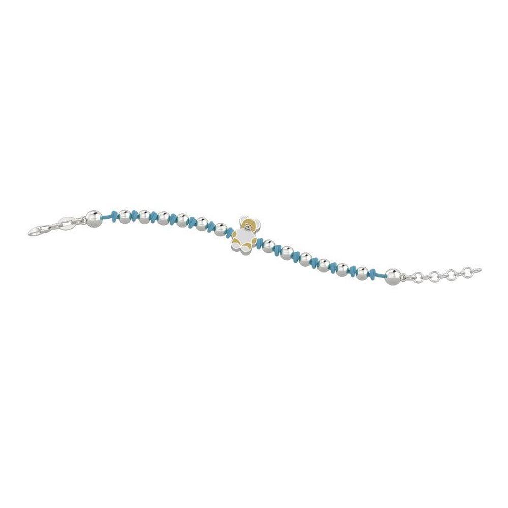 BRACCIALE LACCIO AZZURRO CON BOLAS ARGENTO - NANAN