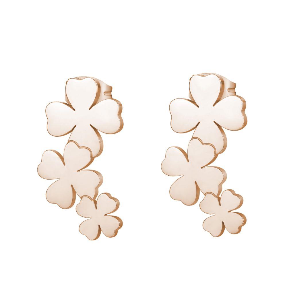 ORECCHINI TRIO QUADRIFOGLI ROS&Egrave; - S