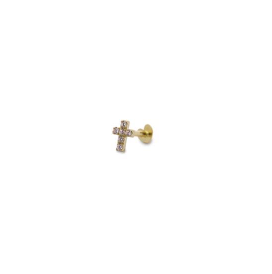 PIERCING HELIX CROCE E DIAMANTI LAB GROWN - ORO18KT RUE DES MILLE - RUE DES MILLE