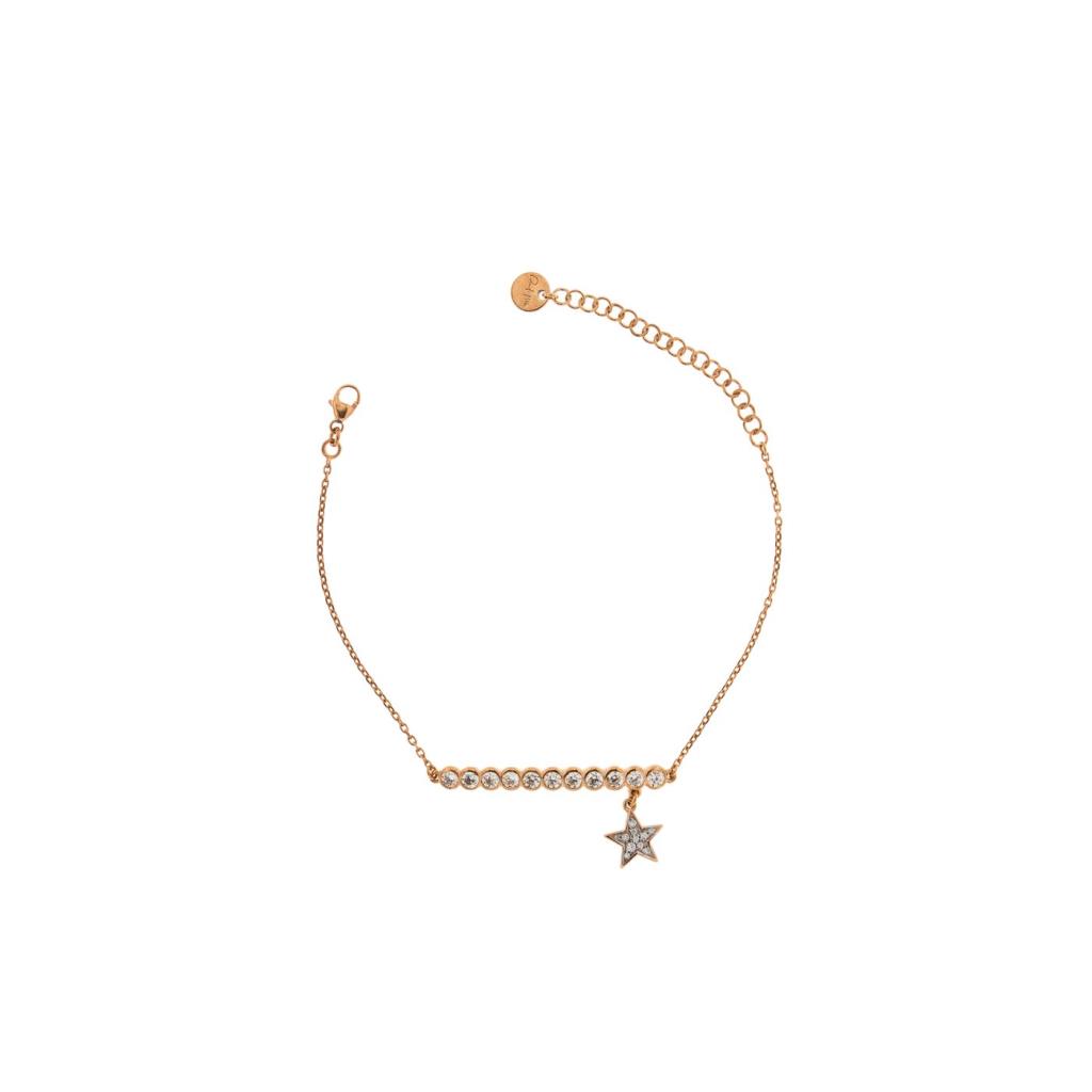 BRACCIALE CON CASTONI E STELLA CENTRALE COLORE ROSE' - RUE DES MILLE