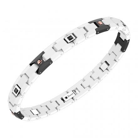 BRACCIALE IN ACCIAIO E CERAMICA - ZANCAN