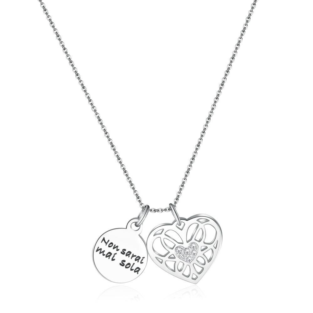 COLLANA YOU CON MEDAGLIETTA E CUORE - S