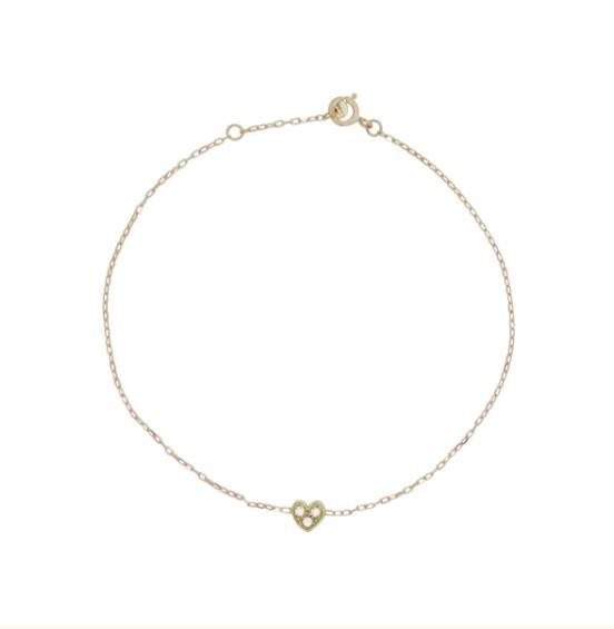 BRACCIALETTO CUORE E DIAMANTI LAB GROWN - ORO18KT RUE DES MILLE - RUE DES MILLE