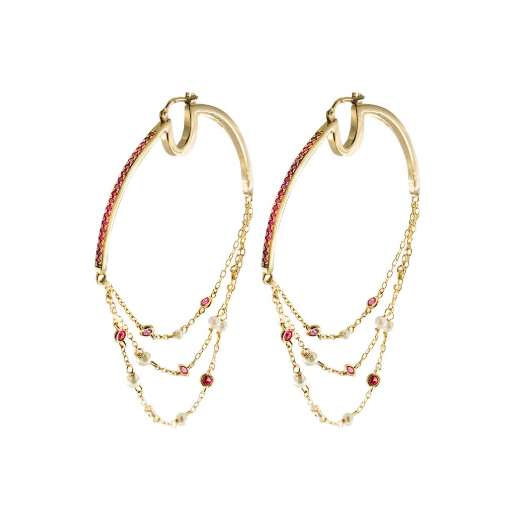 ORECCHINI BIG HOOPS TRE FILI - GALACTICA RUE DES MILLE - RUE DES MILLE