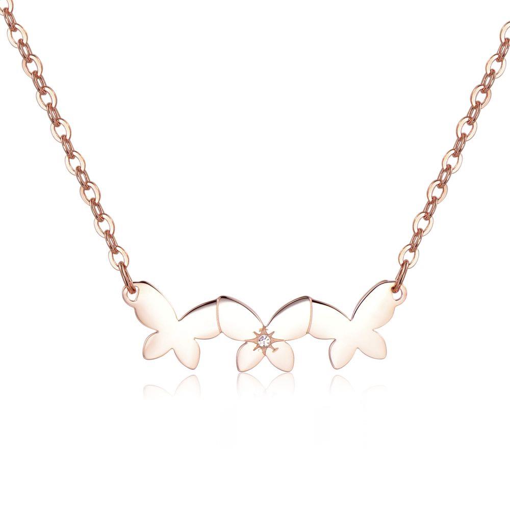 COLLANA TRIO FARFALLE ROSÈ - S