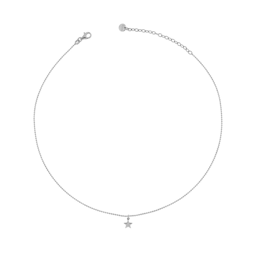 GIROCOLLO 40CM CIONDOLO BOMBATO STELLA - SILVER - RUE DES MILLE