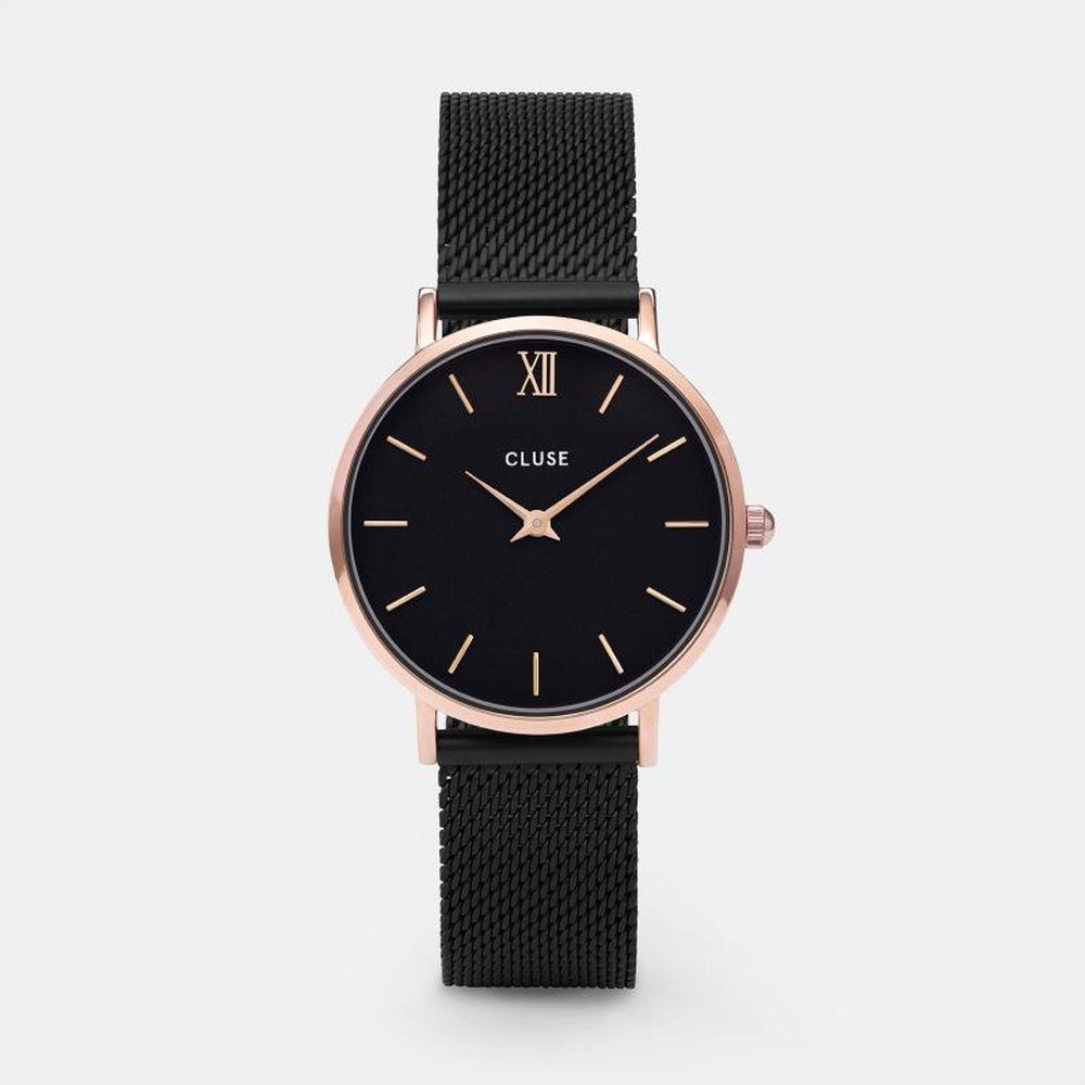 CLUSE MINUIT MESH ROSE GOLD BLACK/BLACK - CLUSE