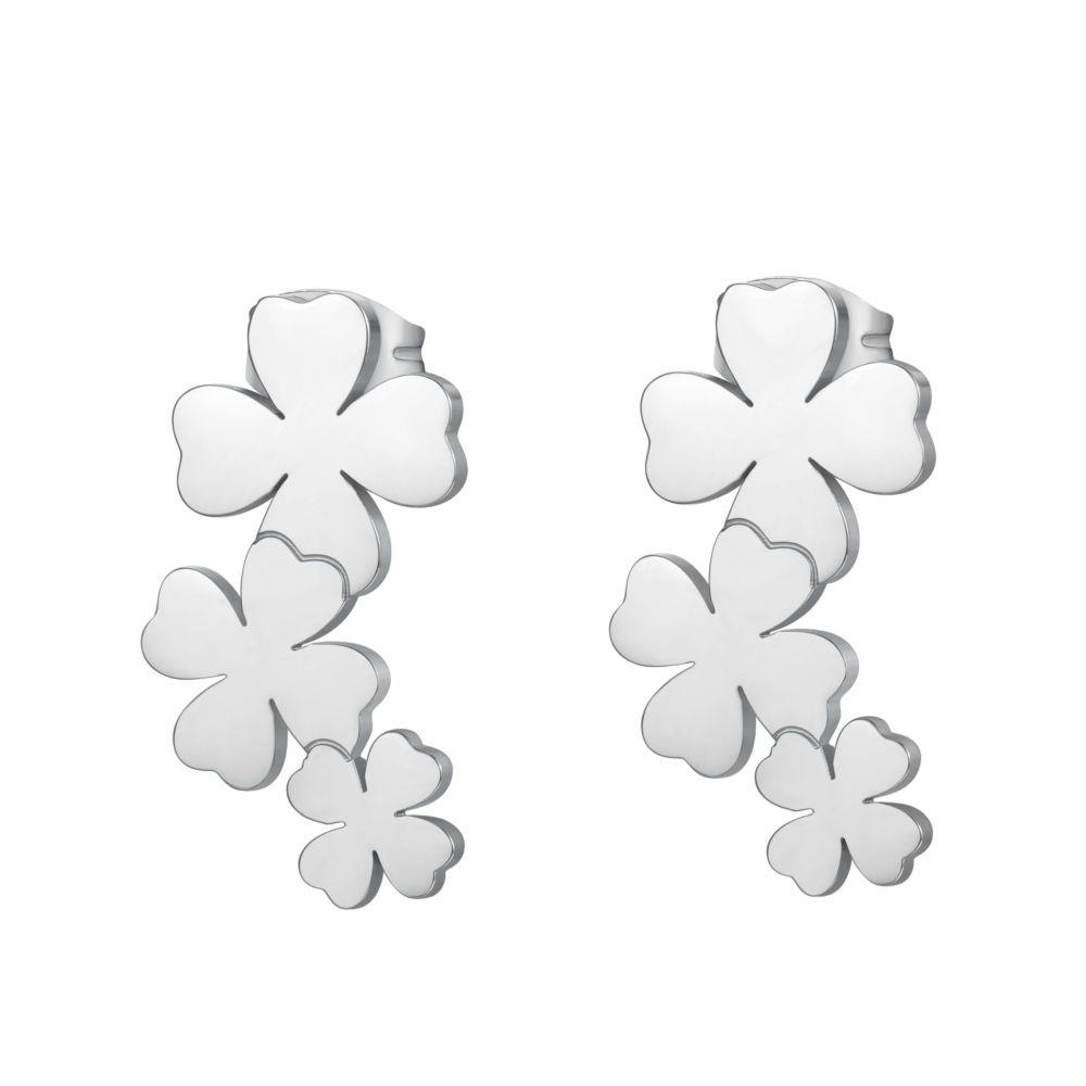 ORECCHINI TRIO QUADRIFOGLI SILVER - S