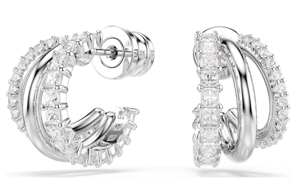 HYPERBOLA:ORECCHINO A BUCO WHITE-RHS - SWAROVSKI