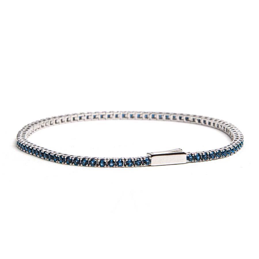 BRACCIALE TENNIS IN ARGENTO CON ZIRCONI BLU 1,75 - JIMMY O