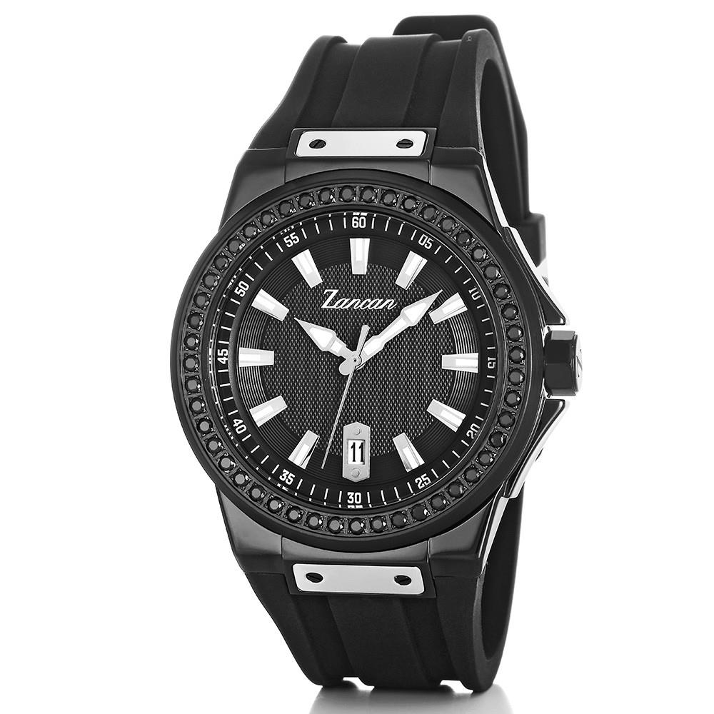 KOMPASTEMPO ZANCAN - OROLOGIO SOLO TEMPO DA UOMO CON DATARIO E SPINELLI NERI - ZANCAN