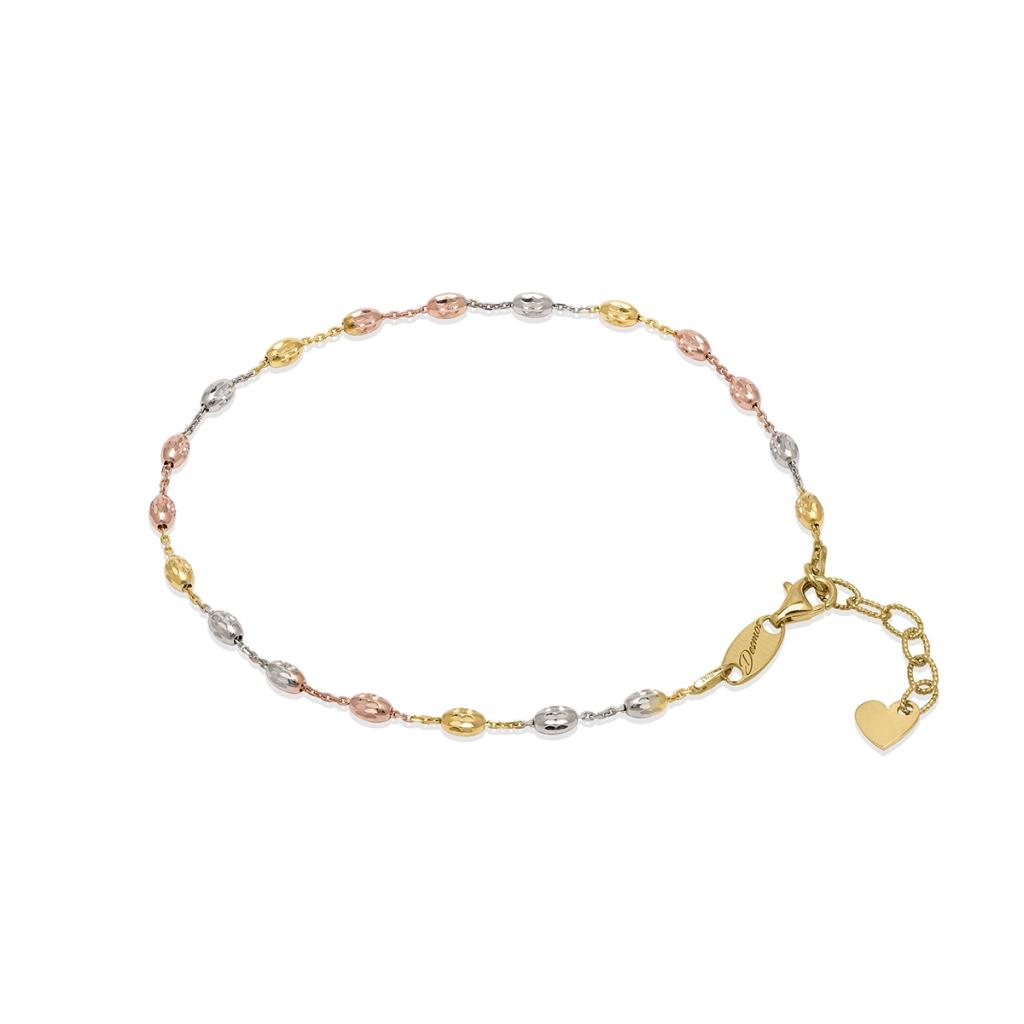 BRACCIALE CATENA INSERTI OVALI DESMOS TRICOLORE - DESMOS