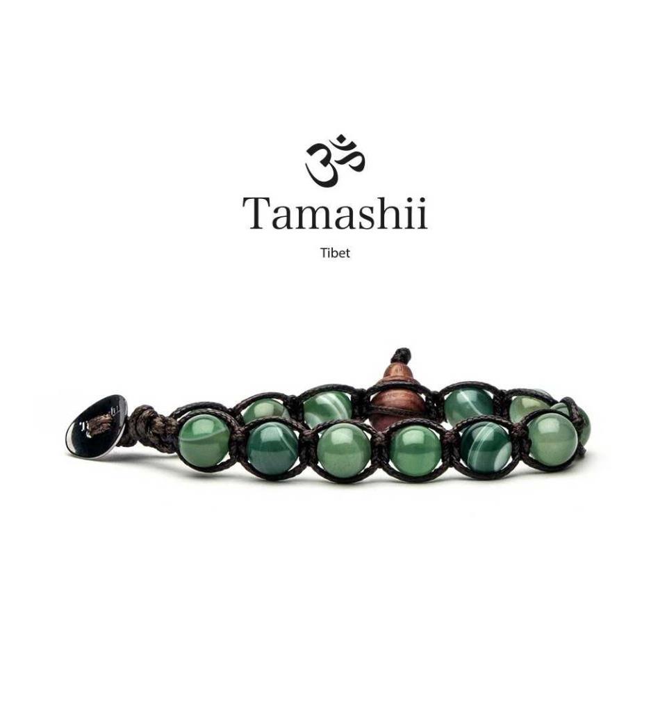 BRACCIALE TAMASHII AGATA VERDE CHIARO STRIATA - TAMASHII