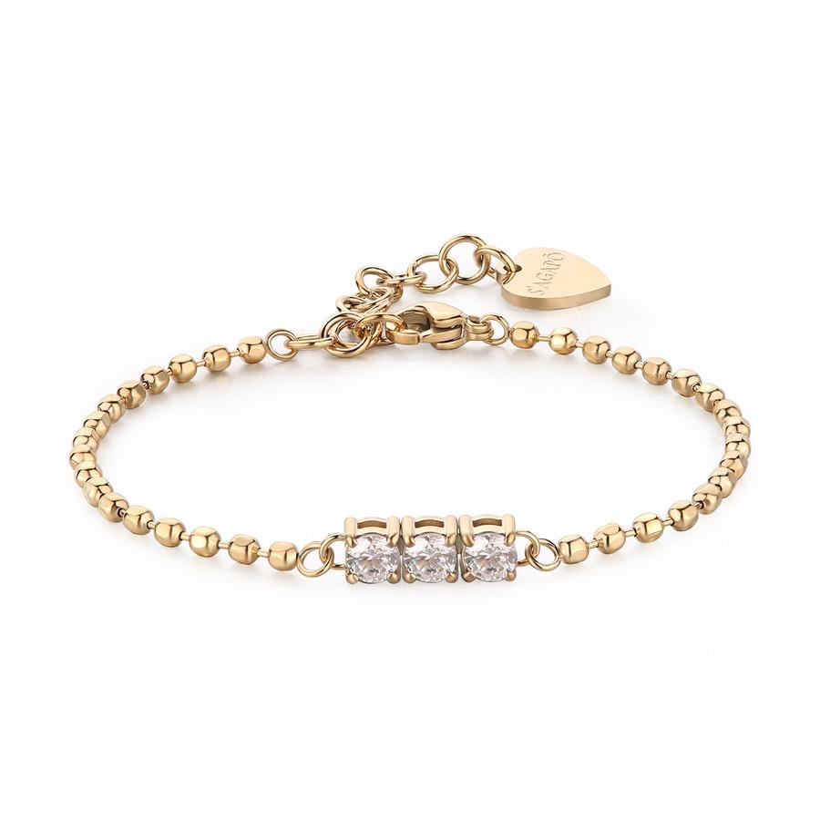BRACCIALE DAZZLY IN ACCIAIO 316L, FINITURA PVD ORO - S