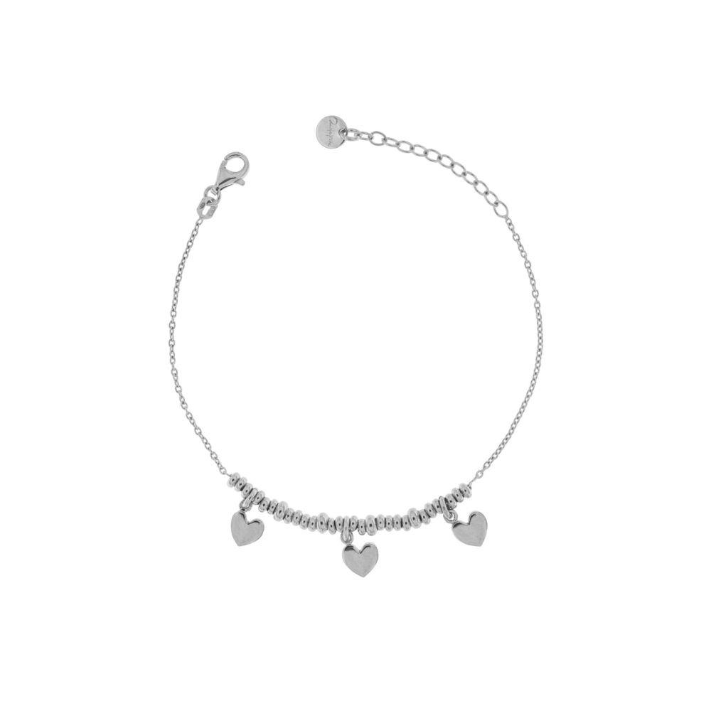 BRACCIALE MICRO ANELLI 3 CUORI - SILVER - RUE DES MILLE