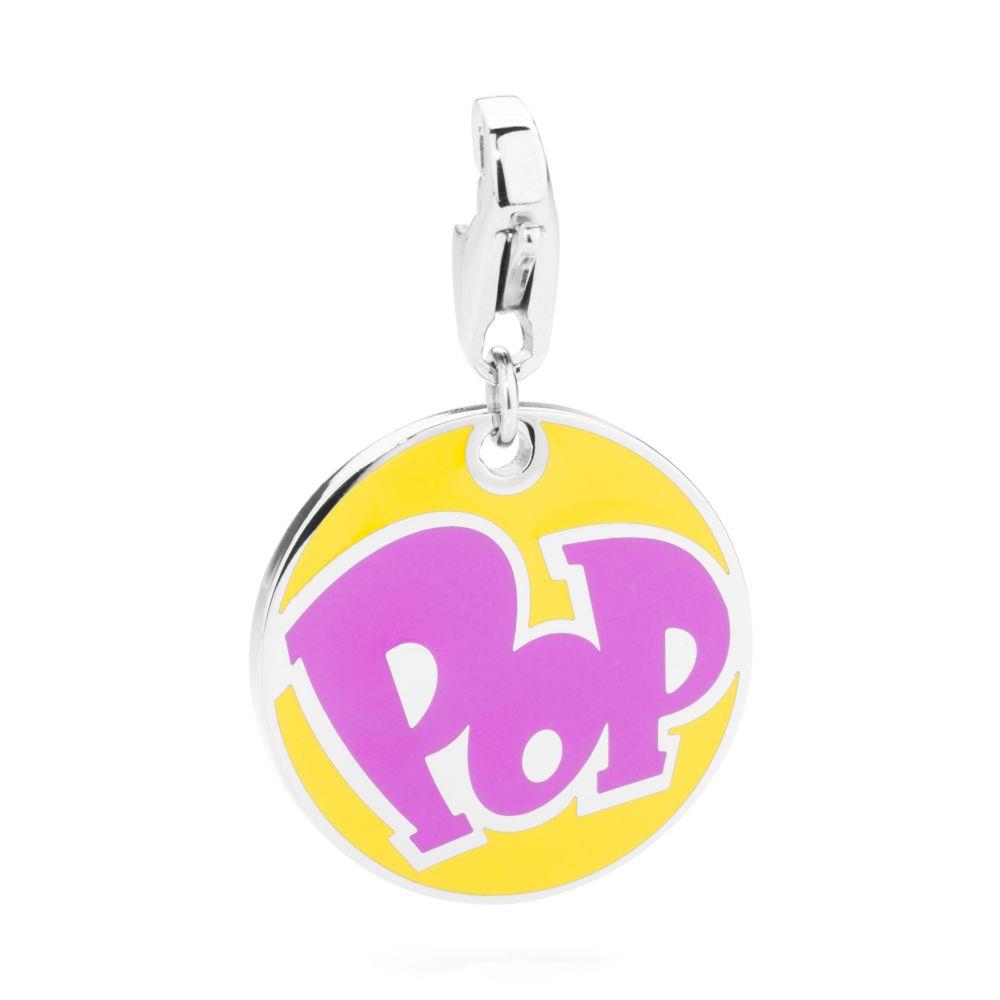 CHARM TARGHETTA POP GIALLA E FUCSIA - S