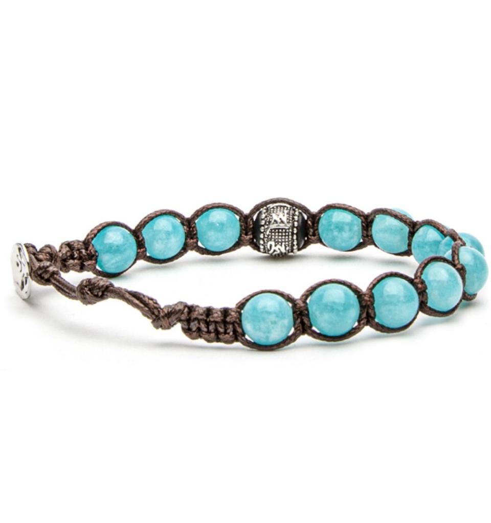 BRACCIALE TAMASHII RUOTA DELLA PREGHIERA AGATA VERDE ACQUA - TAMASHII