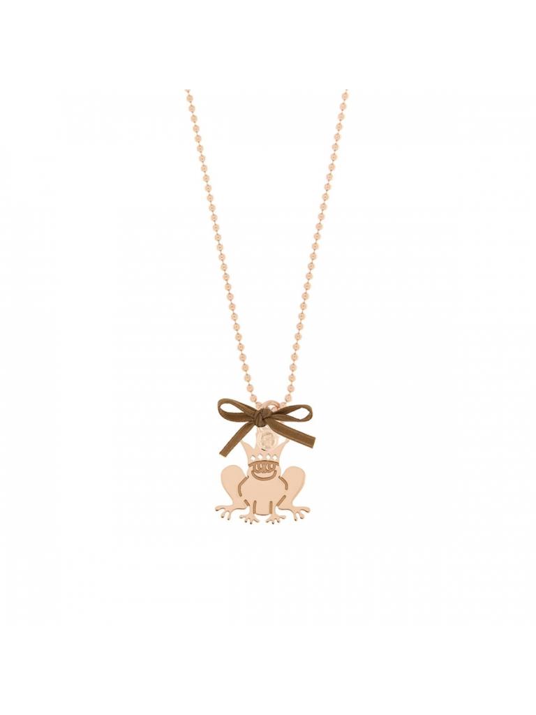 CIONDOLO A RANA SU COLLANA A PALLINI 90CM - RUE DES MILLE