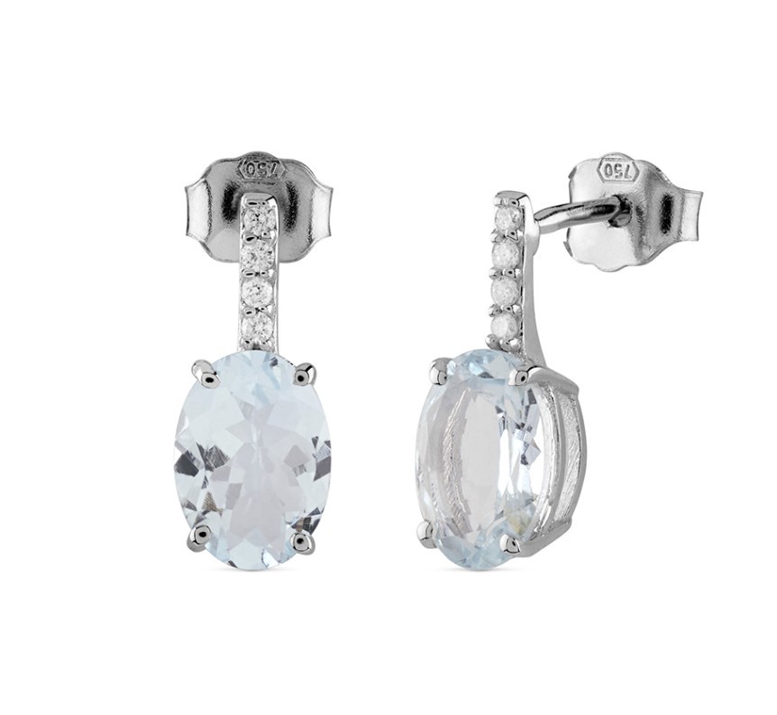 ORECCHINI ACQUAMARINA E DIAMANTI - BLISS