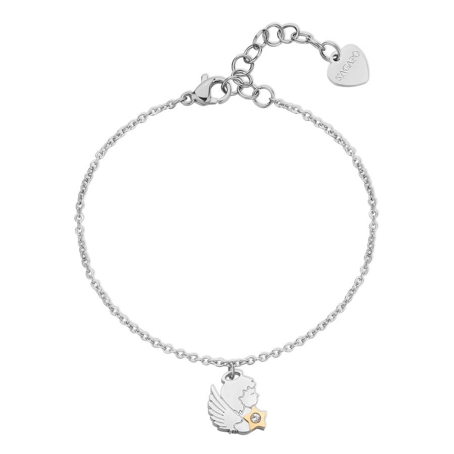 BRACCIALE CLICK IN ACCIAIO 316L, ANGELO E CRISTALL - S