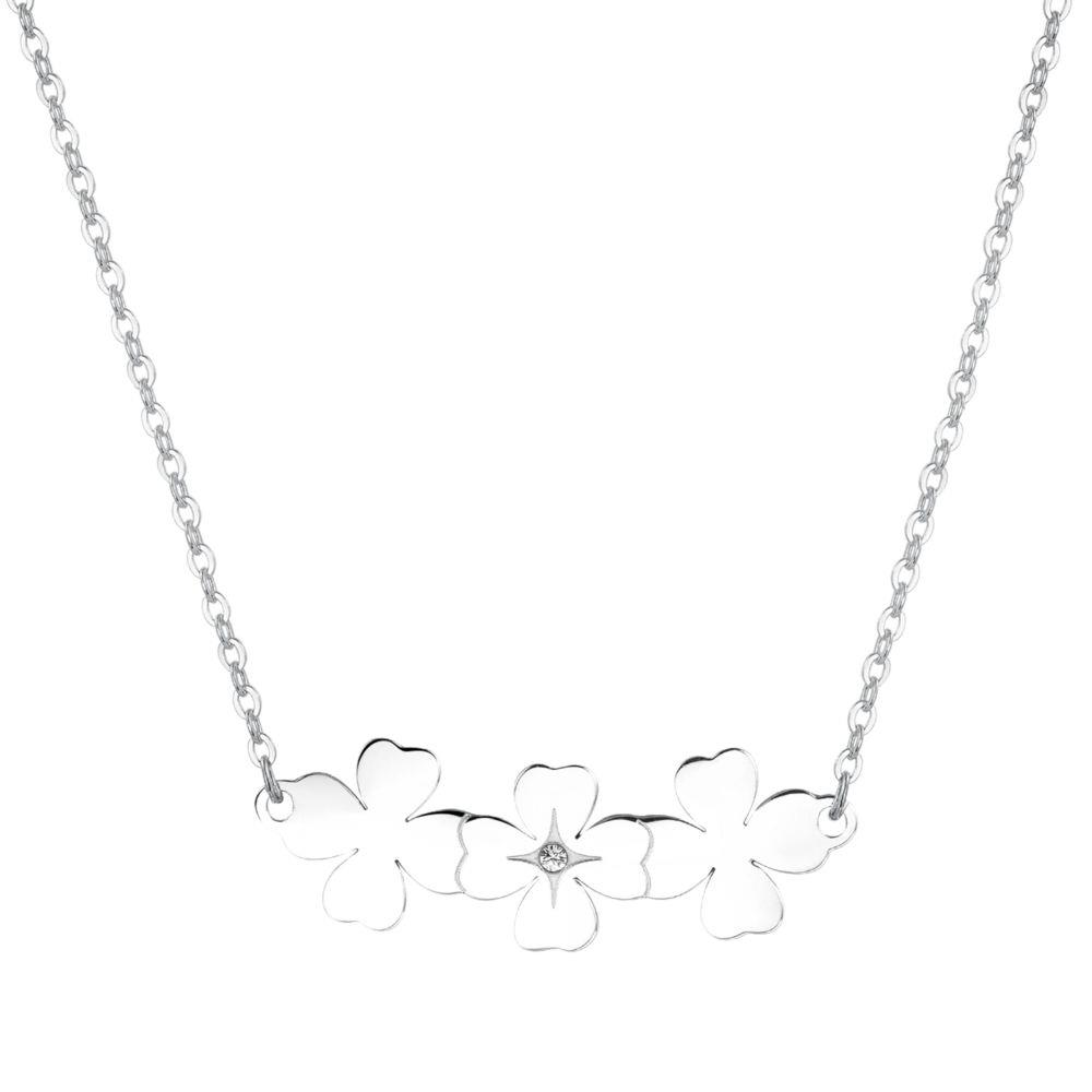 COLLANA TRIO QUADRIFOGLI SILVER - S
