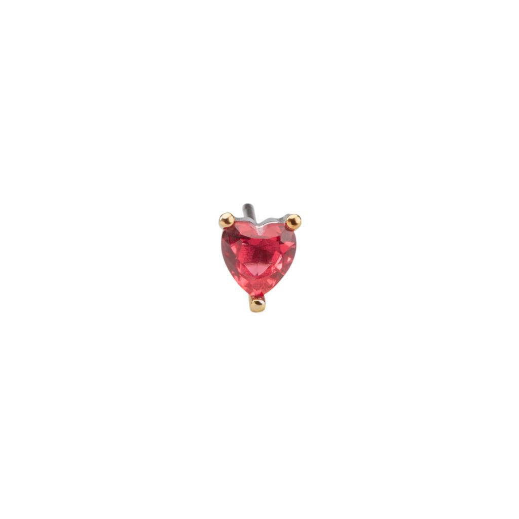 ORECCHINI IN ARGENTO CUORE ROSSO CHI MI AMA - CHI MI AMA