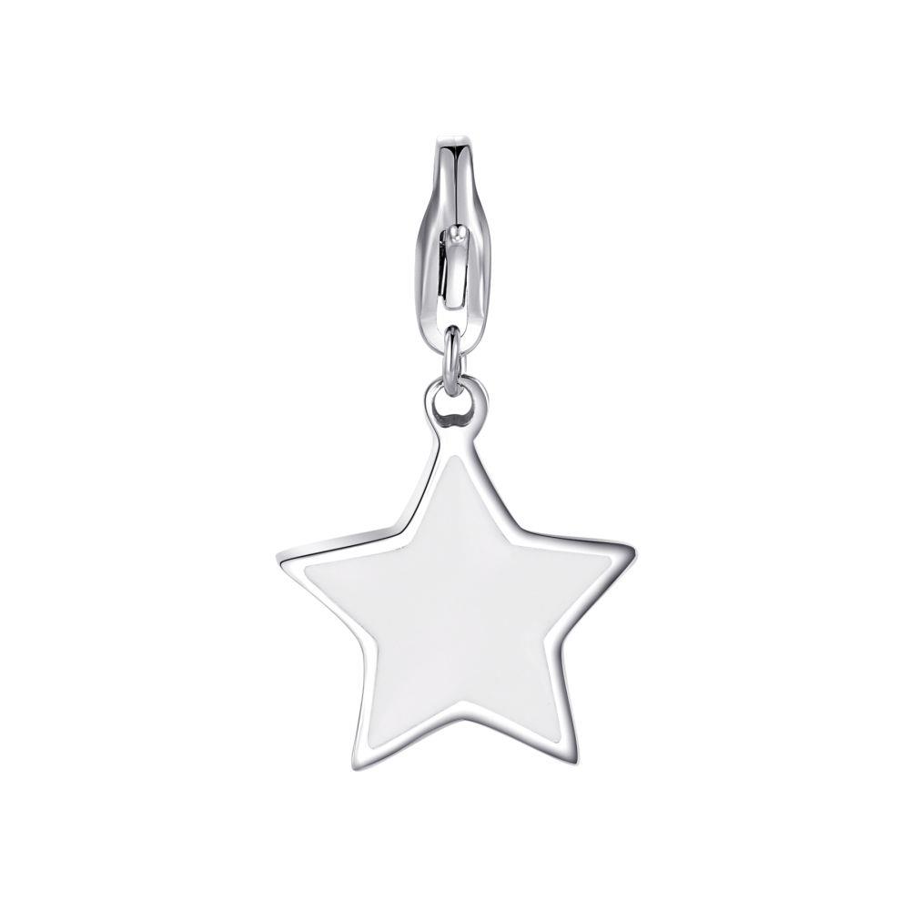 CHARM STELLA SILVER CON SMALTO BIANCO - S