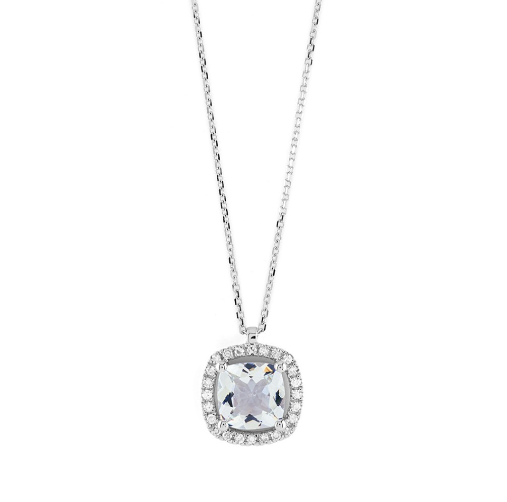 COLLANA ACQUAMARINA E DIAMANTI - BLISS