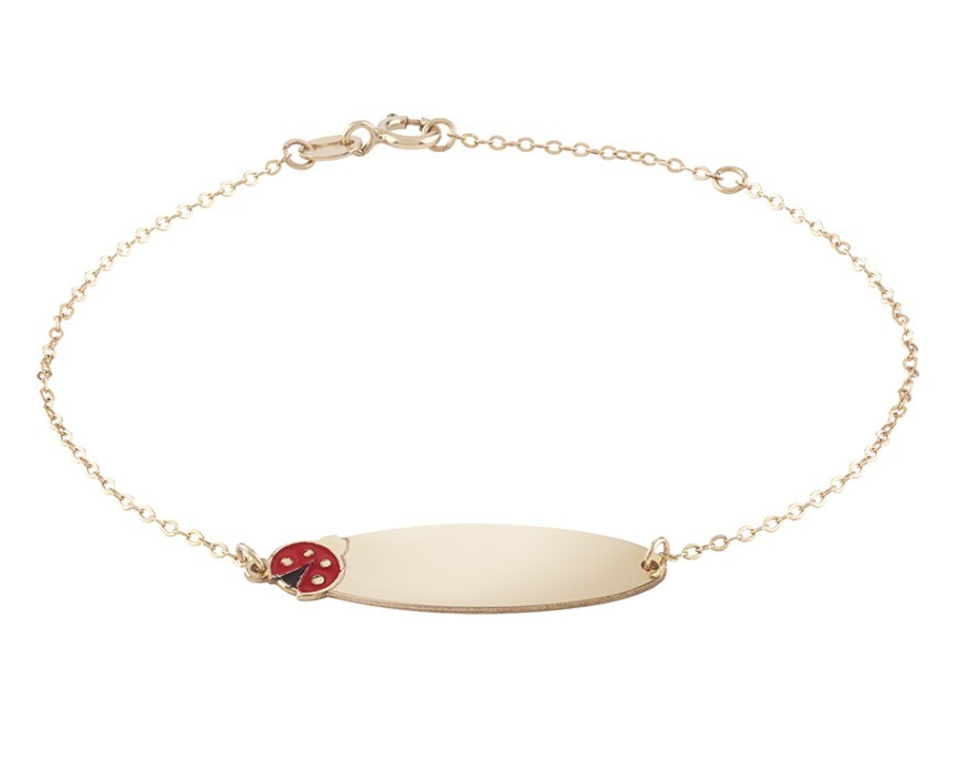 BRACCIALE ORO GIALLO 9 KT E SMALTO - COCCINELLA - BLISS