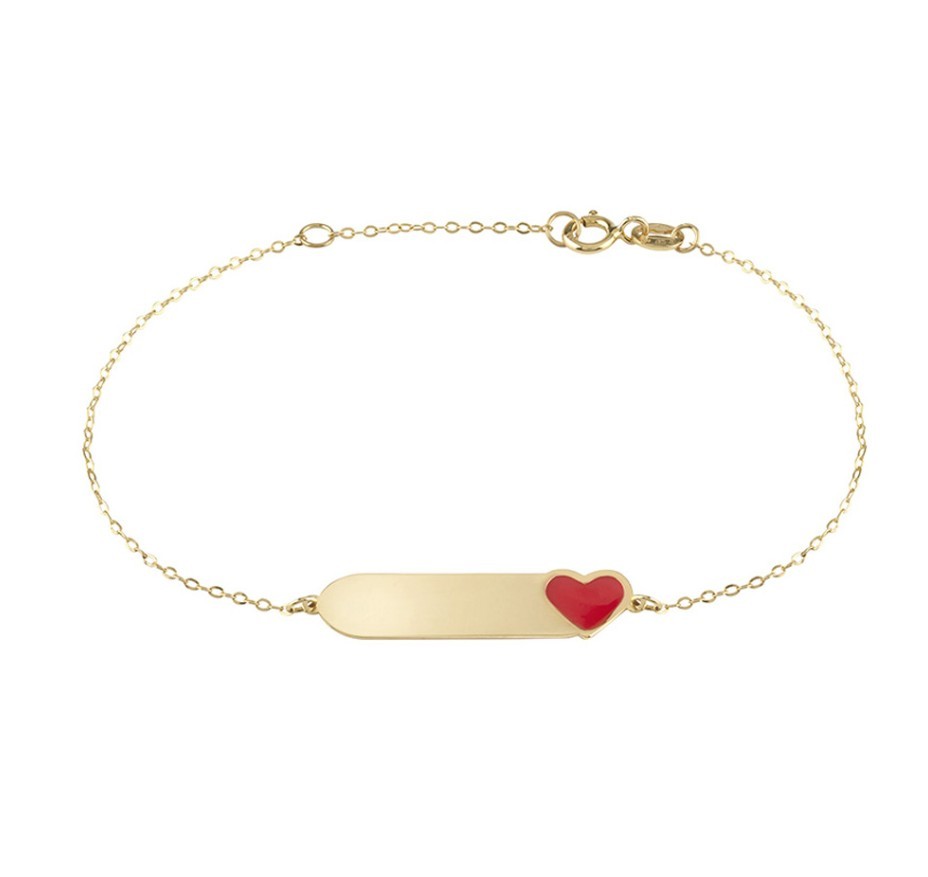 BRACCIALE ORO GIALLO 9 KT E SMALTO - CUORE - BLISS
