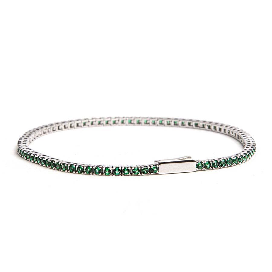 BRACCIALE TENNIS IN ARGENTO CON ZIRCONI VERDI 1,75MM - JIMMY O