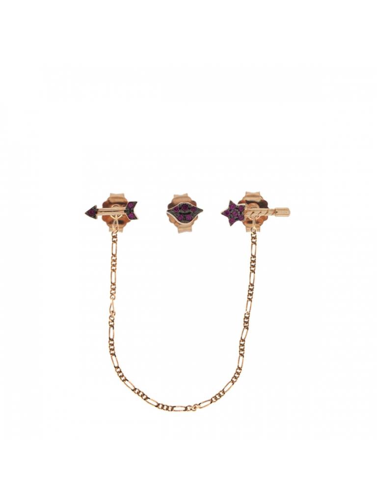 3 ORECCHINI CON CATENELLA BACCHETTA FRECCIA BOCCA - RUE DES MILLE