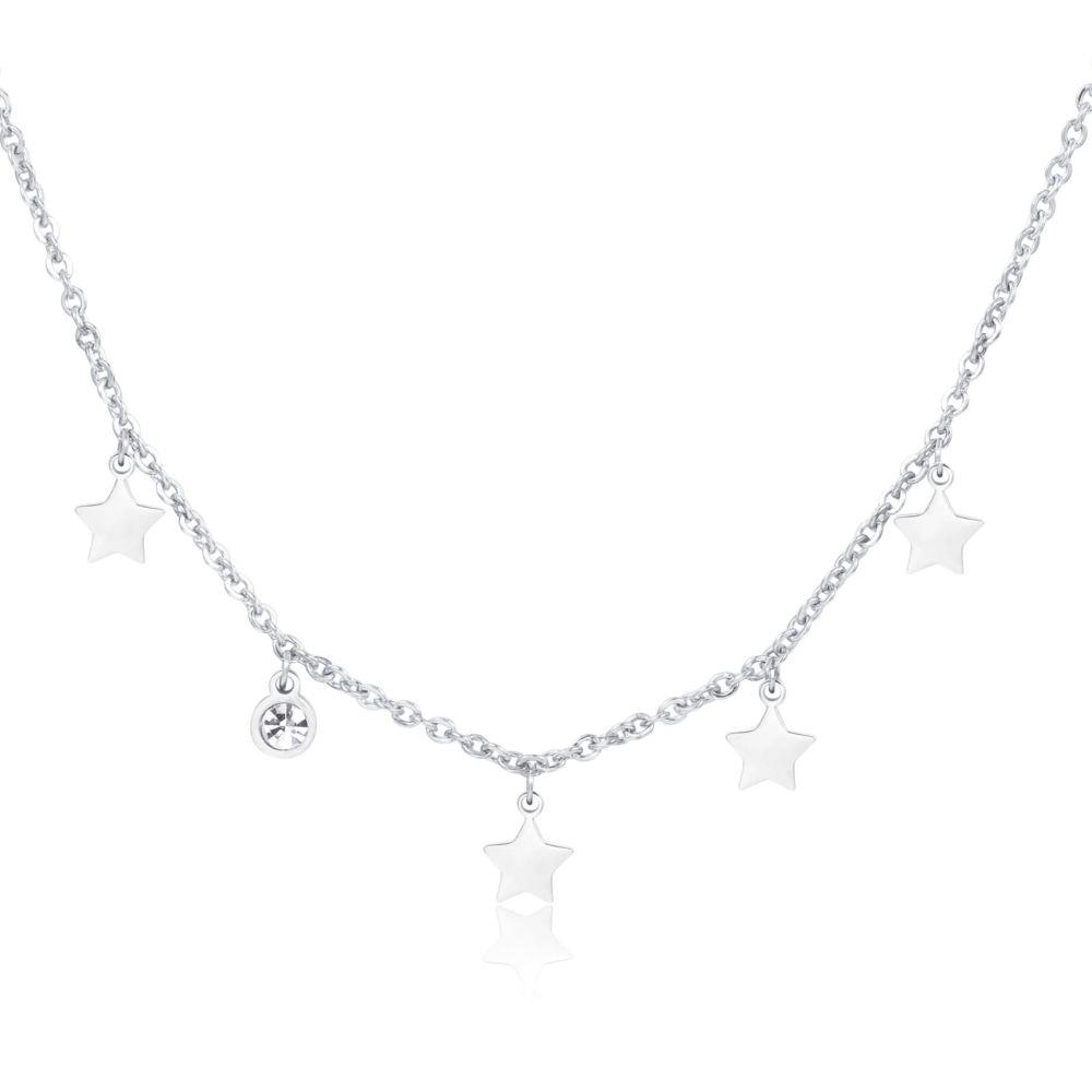 COLLANA CON STELLINE E CRISTALLO BIANCO - S
