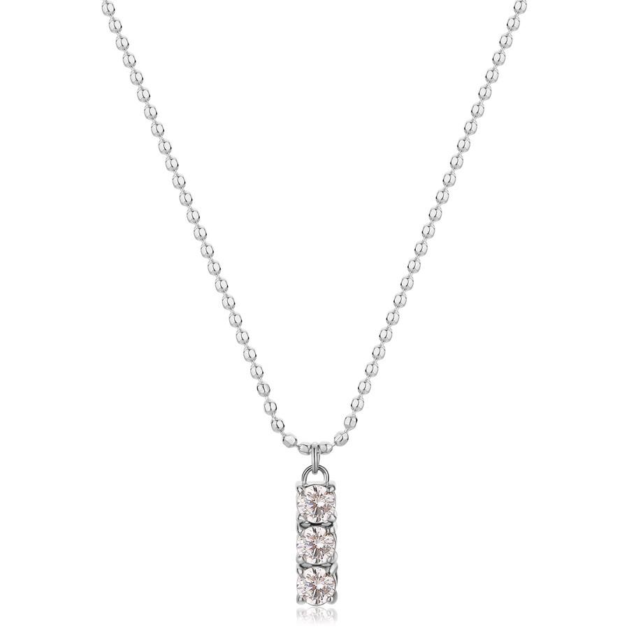 COLLANA DAZZLY IN ACCIAIO 316L, CON PENDENTE  E  C - S