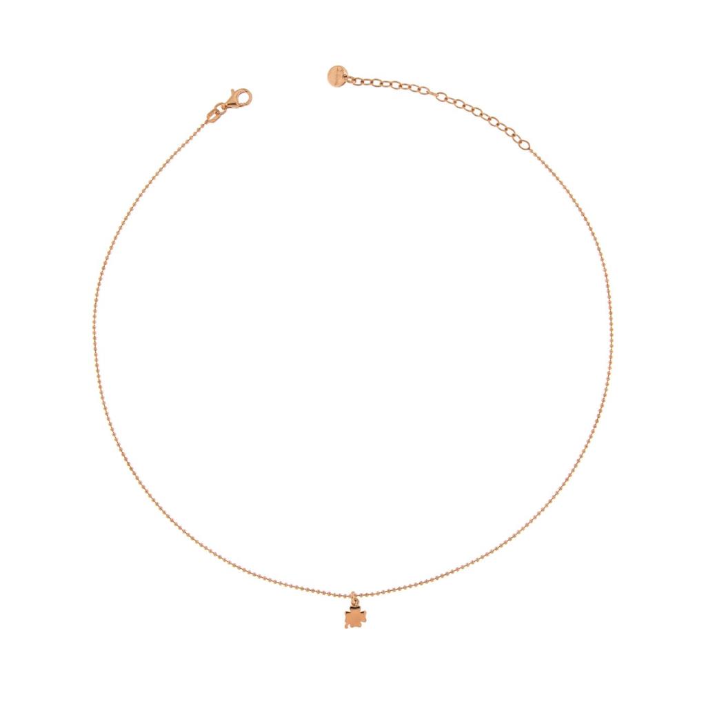 GIROCOLLO 40CM CIONDOLO BOMBATO QUADRIFOGLIO - RUE DES MILLE