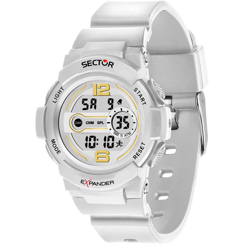 SECTOR EX-16 DIGITAL WHITE DIAL WHITE PU STRAP - SECTOR
