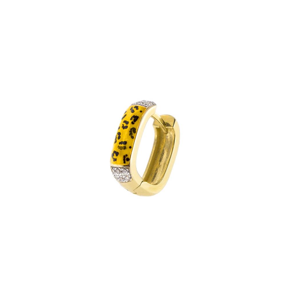 MONO-ORECCHINO RETTANGOLARE - SMALTO MACULATO - RUE DES MILLE