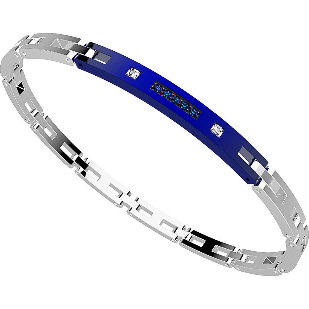 BRACCIALE ZANCAN IN ACCIAIO ZAFFIRI BIANCHI E SPINELLI BLU - ZANCAN