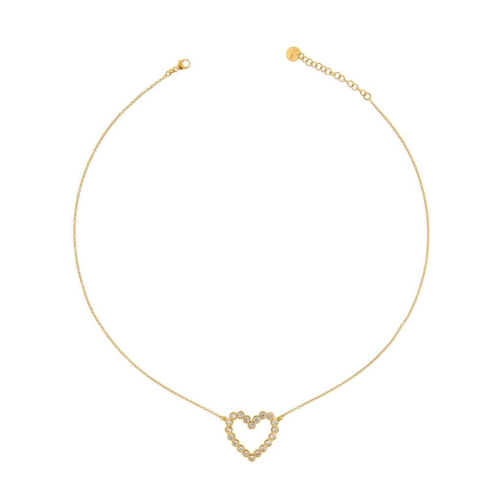 COLLANA CASTONI CUORE CENTRALE COLORE GOLD - RUE DES MILLE